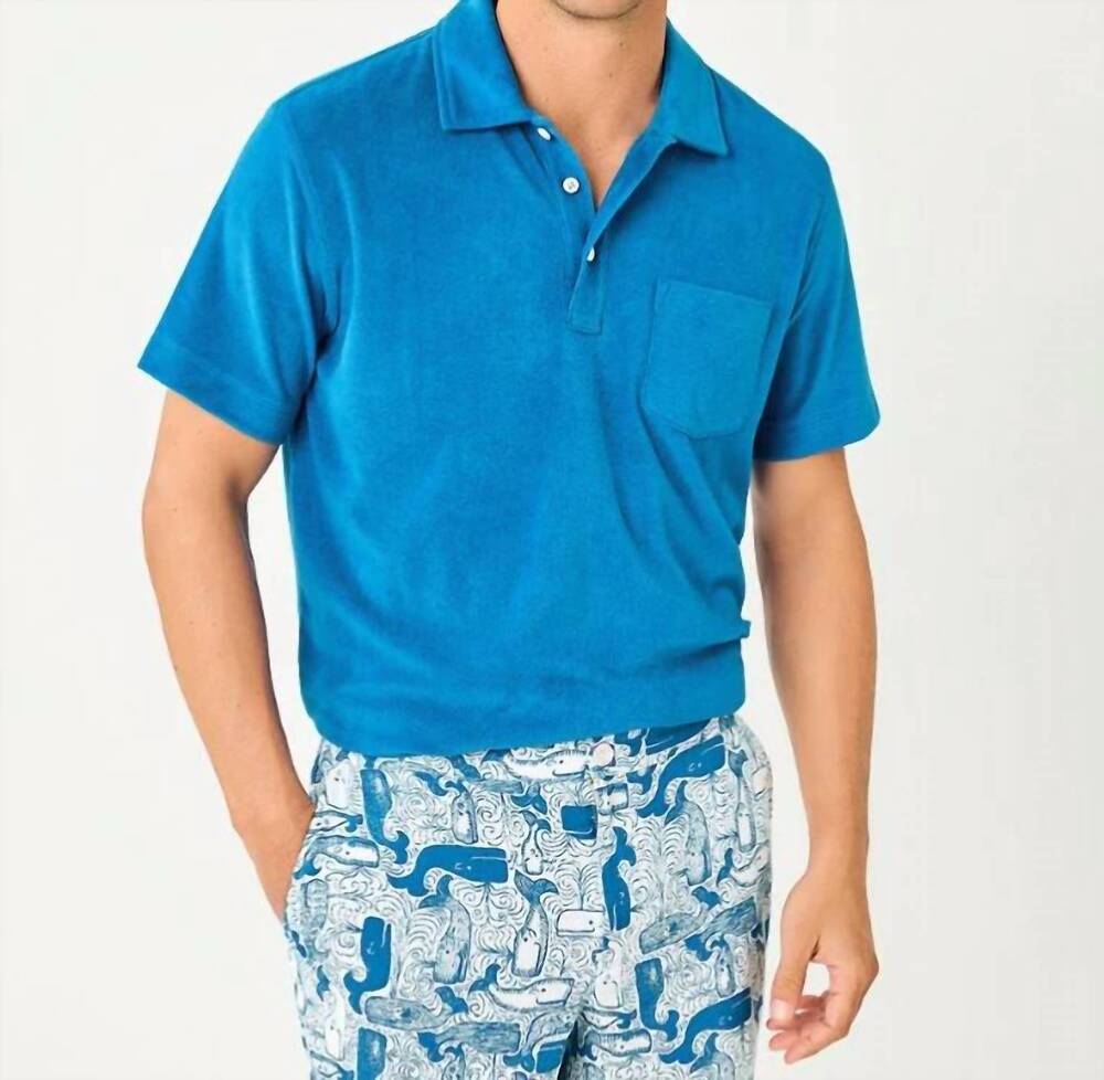 NEW LILLY PULITZER stuff harbor polo shirt in nassau blue